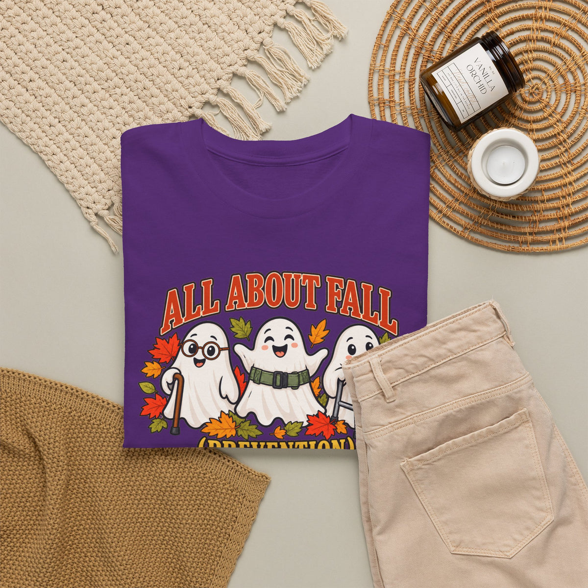 All About Fall (Prevention) Ghost Tee — Cute Halloween Autumn T-Shirt