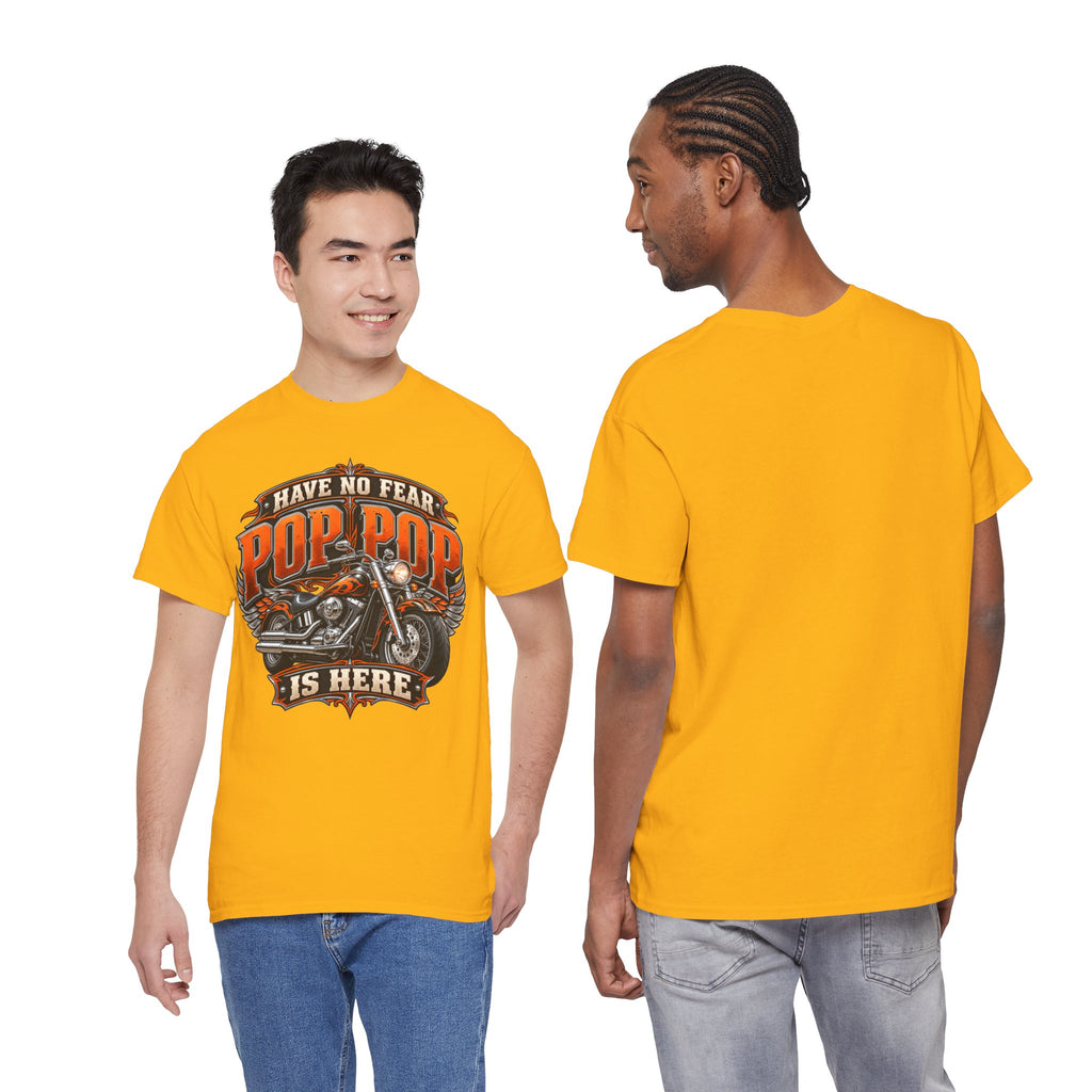 Pop Pop Is Here Motorcycle Dad T-Shirt