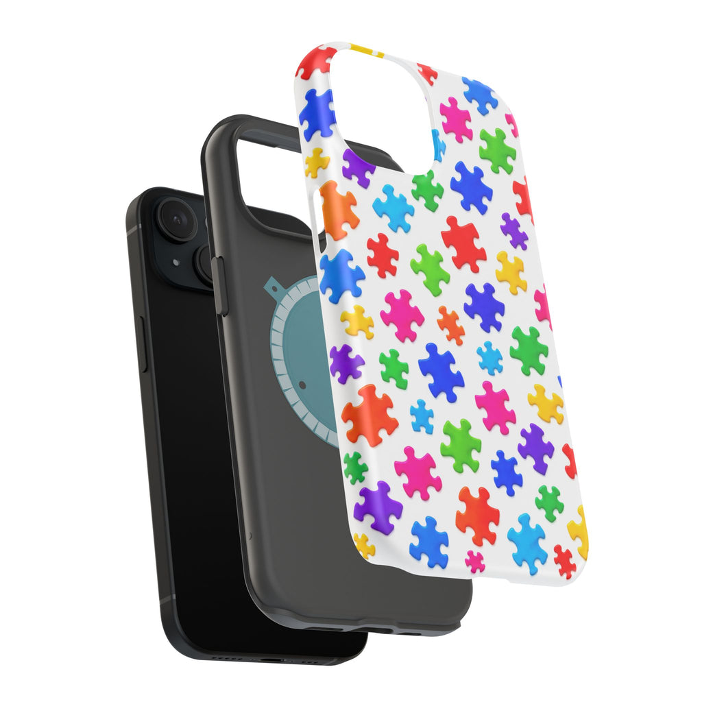 Autism Puzzle Pattern Magnetic Impact-Resistant Phone Case