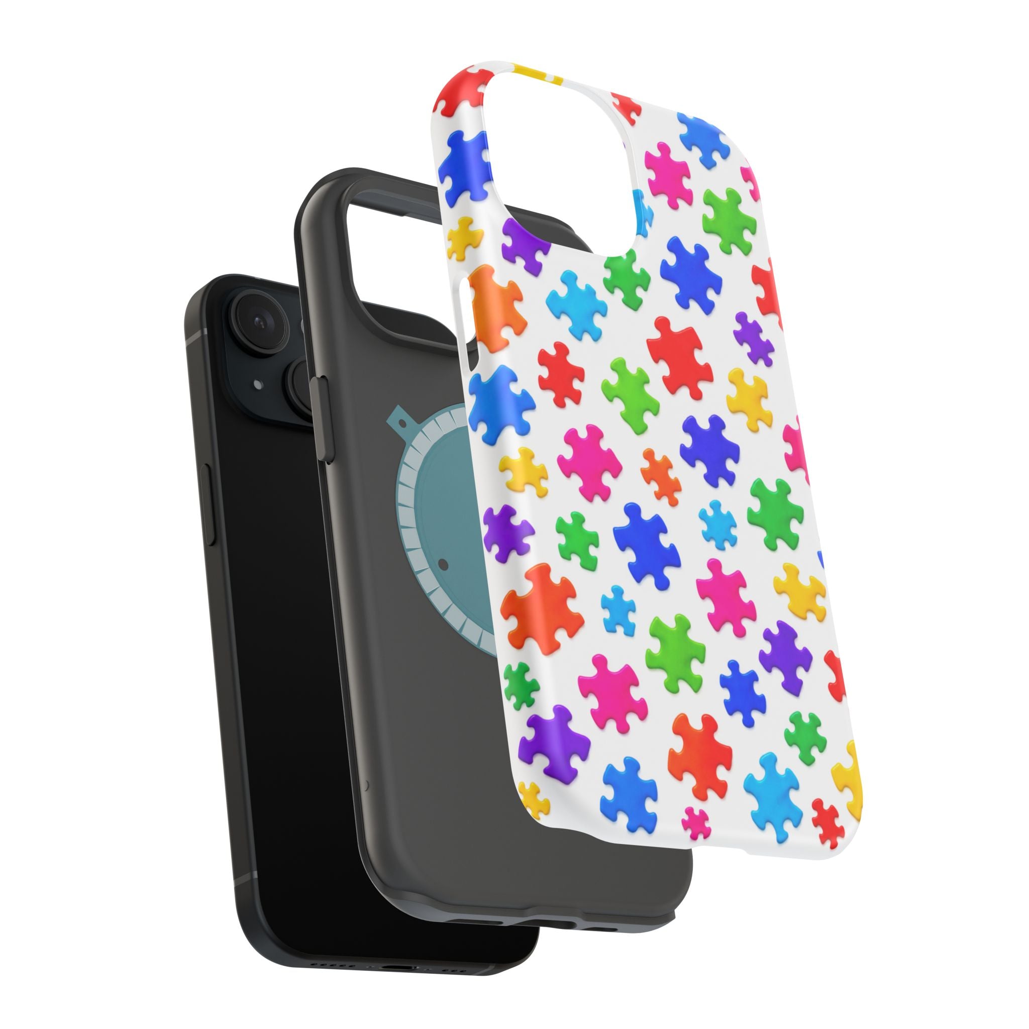Autism Puzzle Pattern Magnetic Impact-Resistant Phone Case