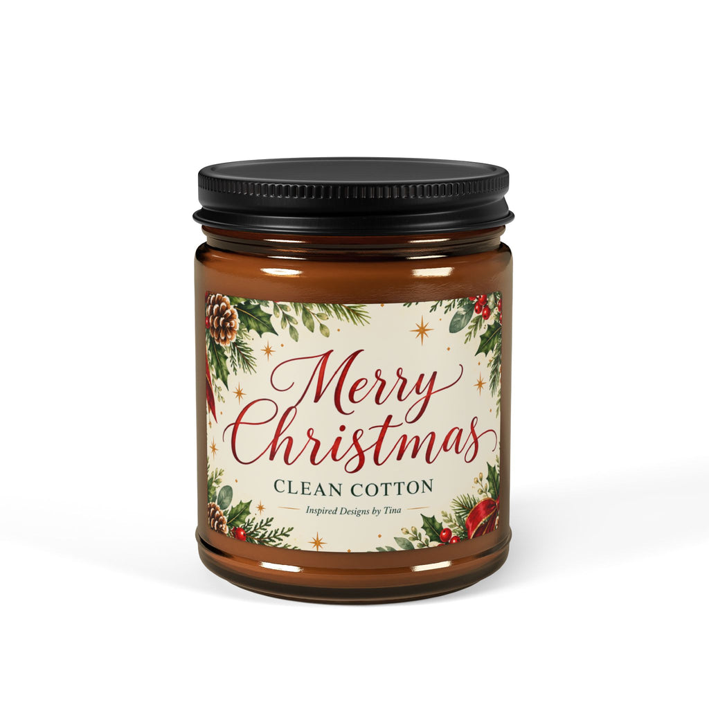 Merry Christmas Clean Cotton Scented Soy Candle