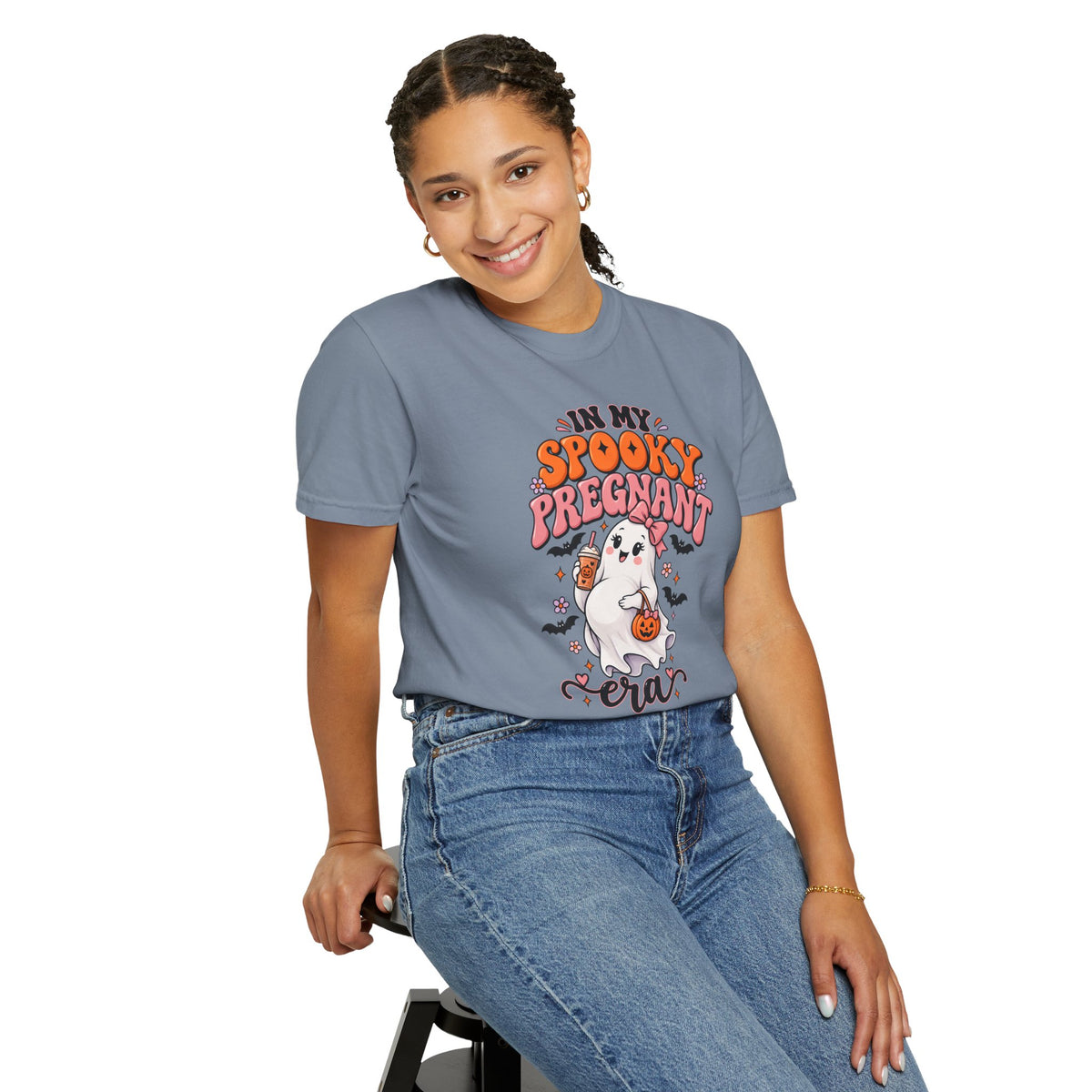 Pregnant Halloween T-Shirt — "In My Spooky Pregnant Era" Cute Ghost Maternity Tee
