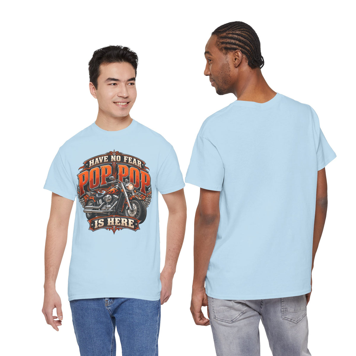 Pop Pop Is Here Motorcycle Dad T-Shirt