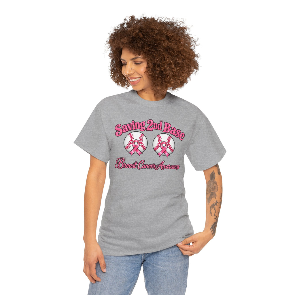 Saving 2nd Base Breast Cancer Awareness T-Shirt