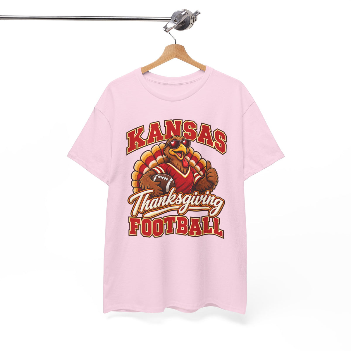 Kansas Thanksgiving Football T‑Shirt — Turkey Mascot Holiday Game Tee