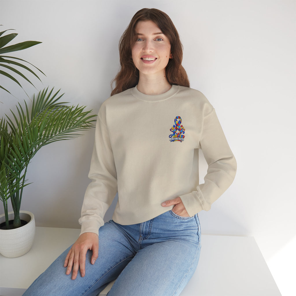 Autism Awareness Ribbon Crewneck Sweatshirt