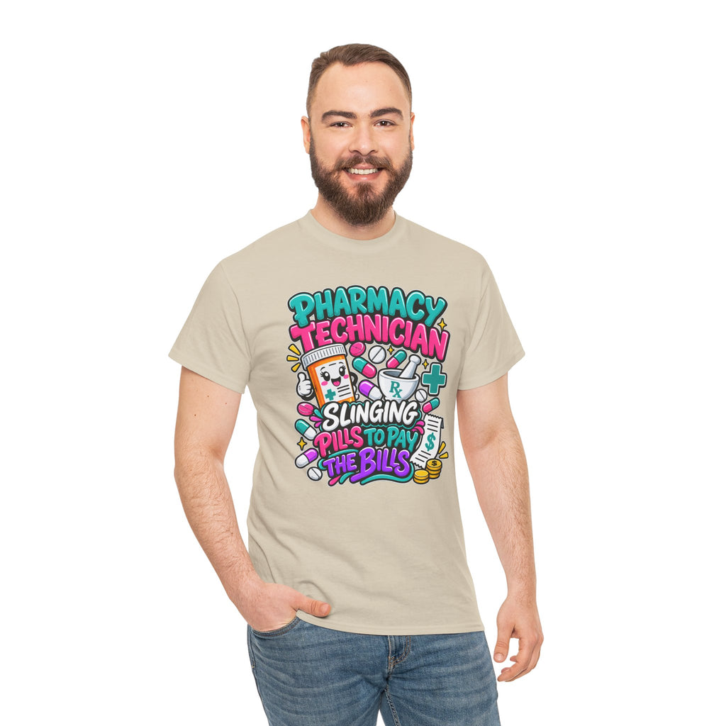 Pharmacy Technician T‑Shirt — "Slinging Pills to Pay the Bills" Graphic Tee