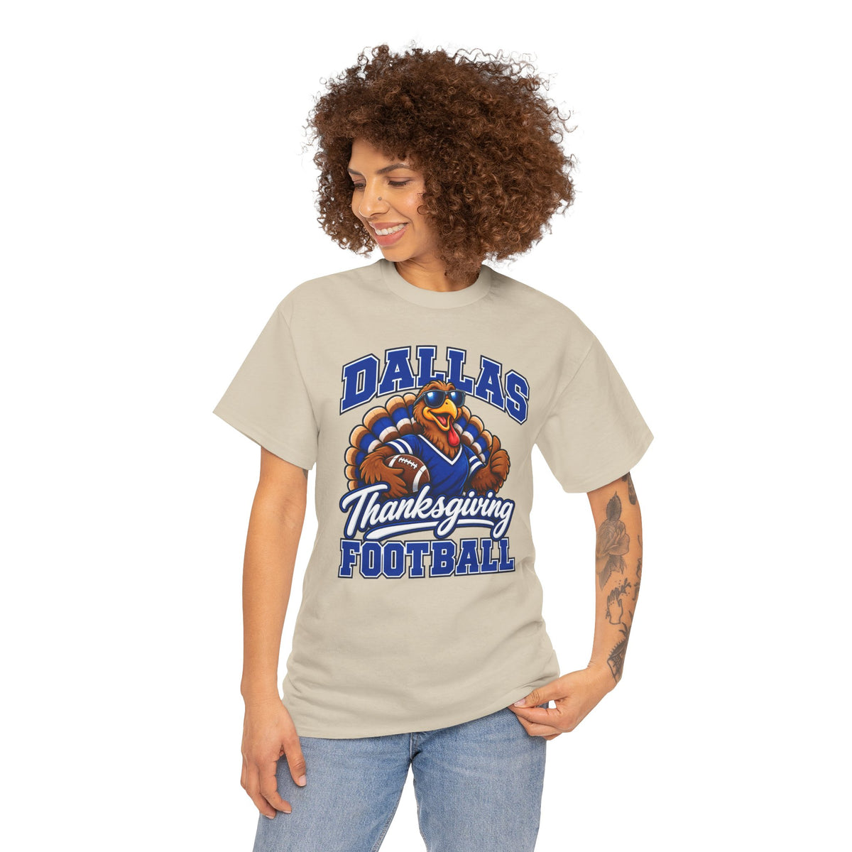 Dallas Thanksgiving Football T-Shirt — Turkey Mascot Game Day Tee
