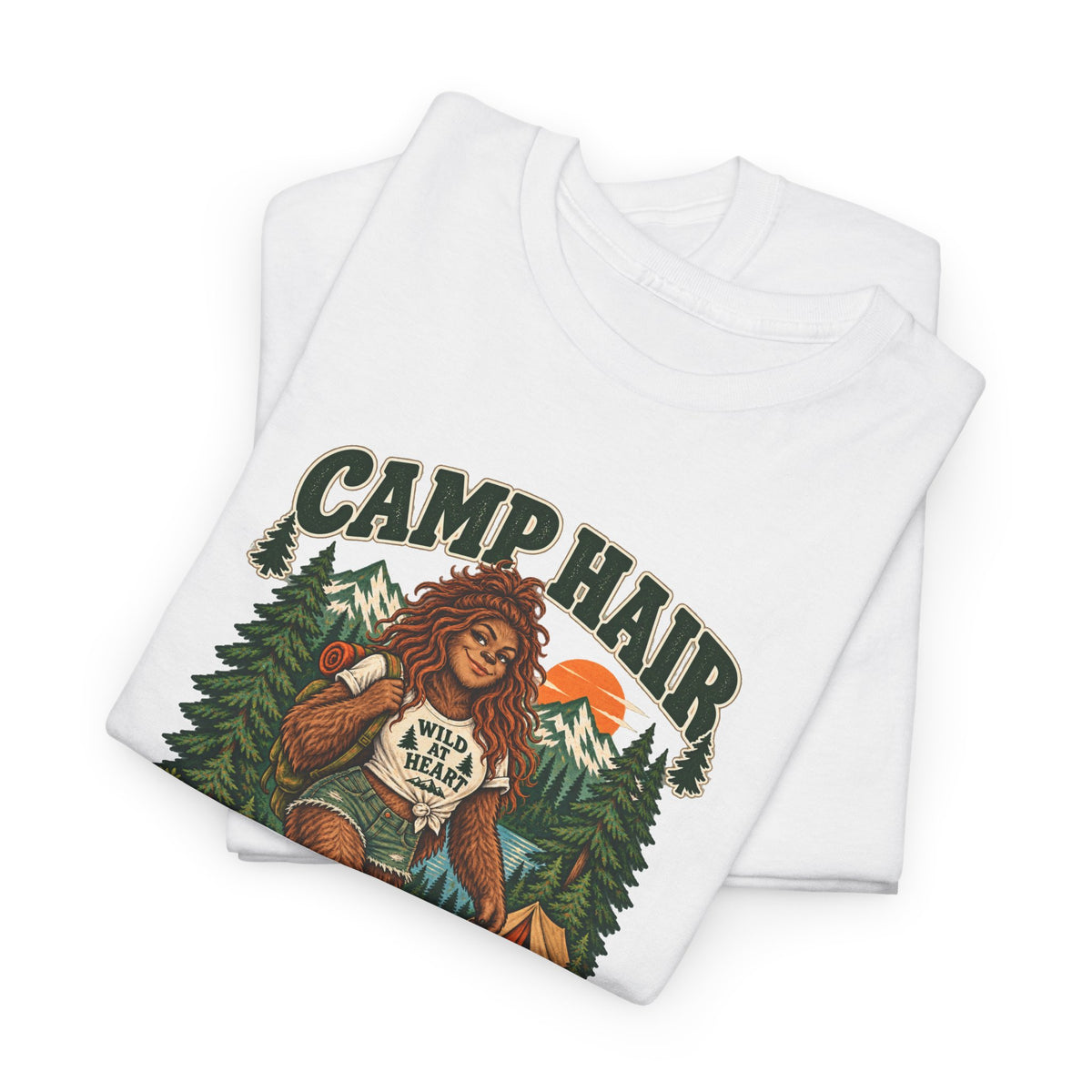 Camp Hair Don't Care T-Shirt — Retro Camping Graphic Tee