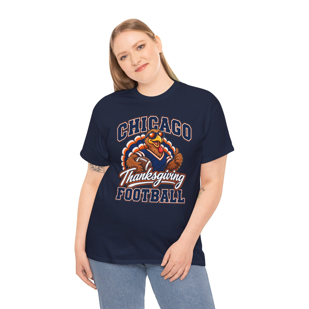 Chicago Thanksgiving Football T-Shirt — Turkey Mascot Game Day Tee