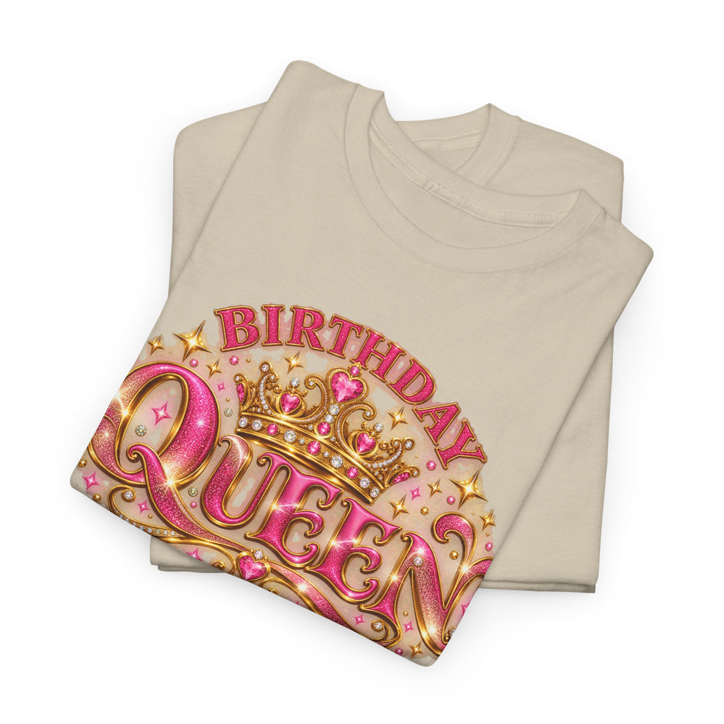 Birthday Queen Graphic T-Shirt | Pink & Gold Crown