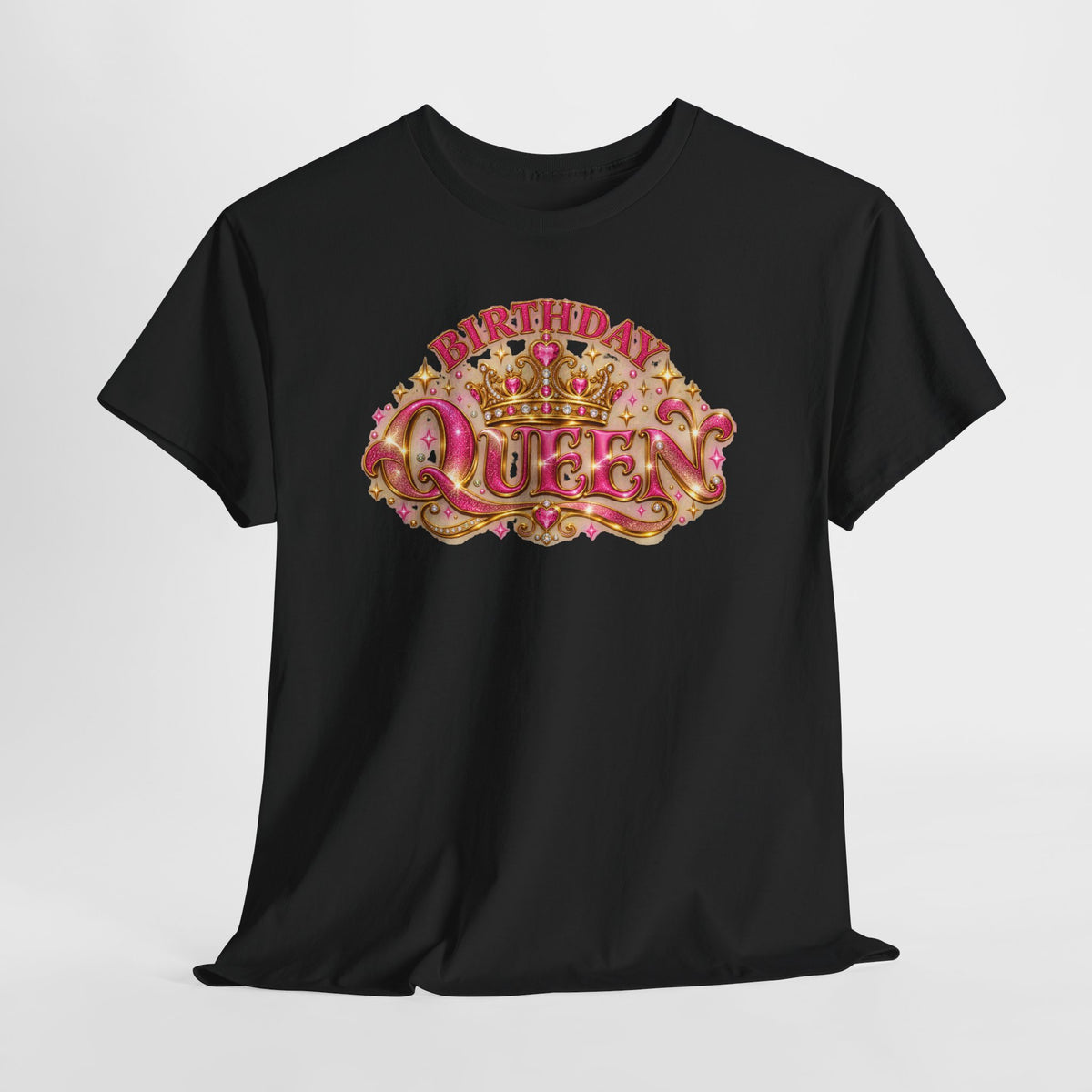 Birthday Queen Graphic T-Shirt | Pink & Gold Crown