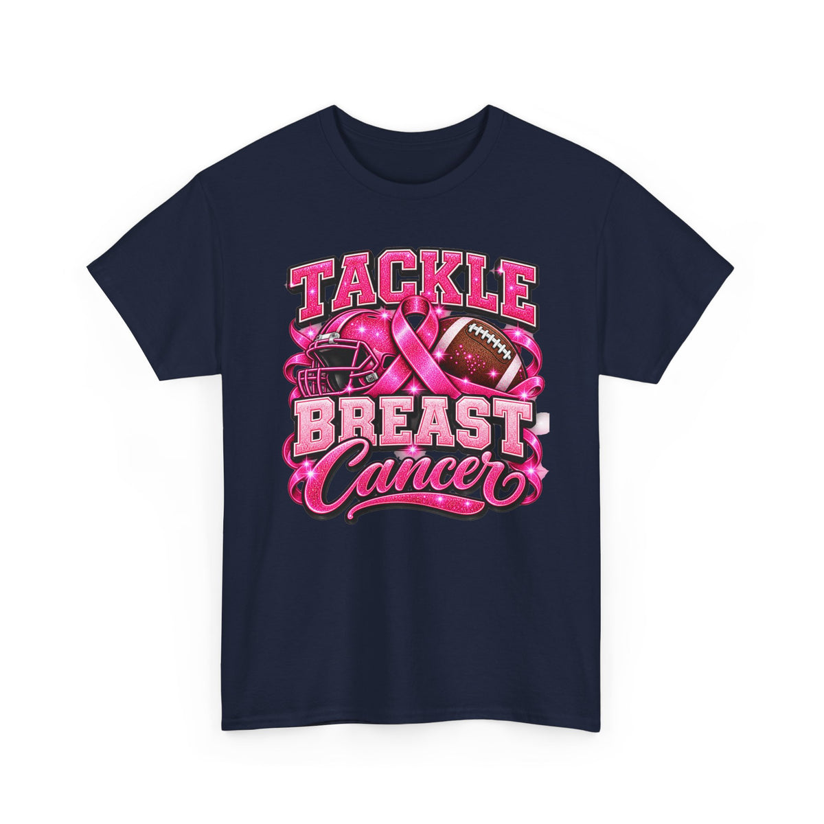 T-Shirt — "Tackle Breast Cancer" Pink Football Awareness Tee