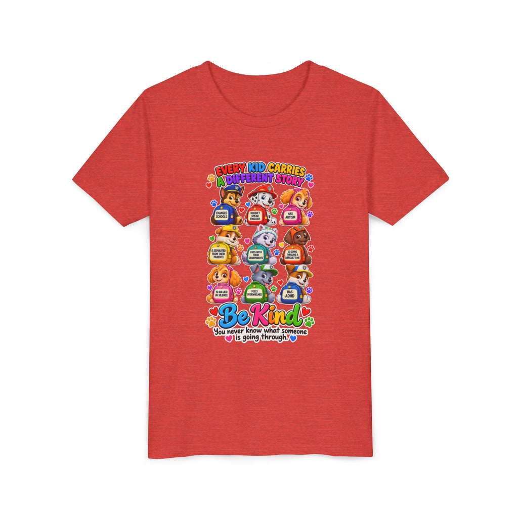 Be Kind Youth Short Sleeve Tee – Colorful Cartoon Character Shirt