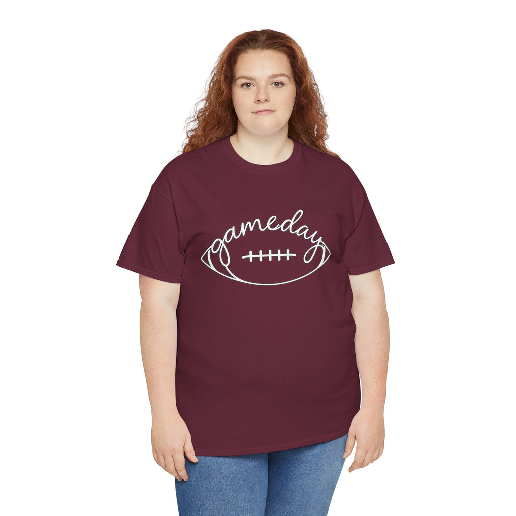 Gameday Football Tee — 'gameday' Script Football Graphic T-Shirt