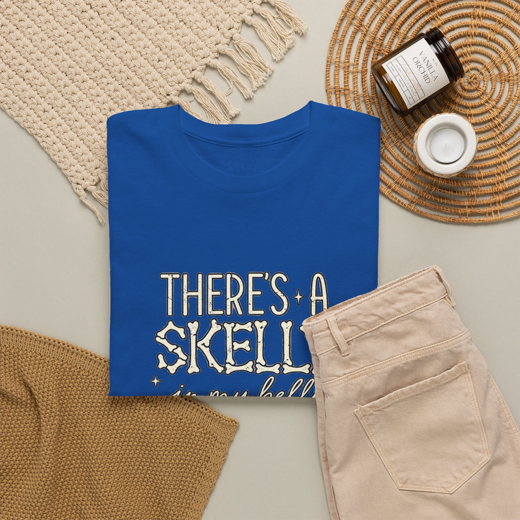 Skeleton Heart T‑Shirt — "There's a Skelly in My Belly" Cute Halloween Tee