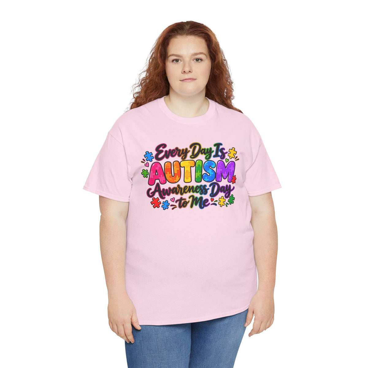 Autism Awareness T-Shirt — "Every Day Is Autism Awareness Day to Me" Colorful Puzzle Tee