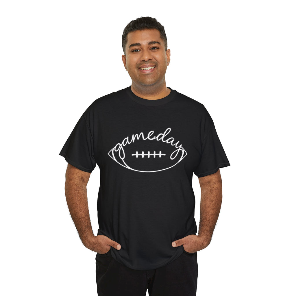 Gameday Football Tee — 'gameday' Script Football Graphic T-Shirt