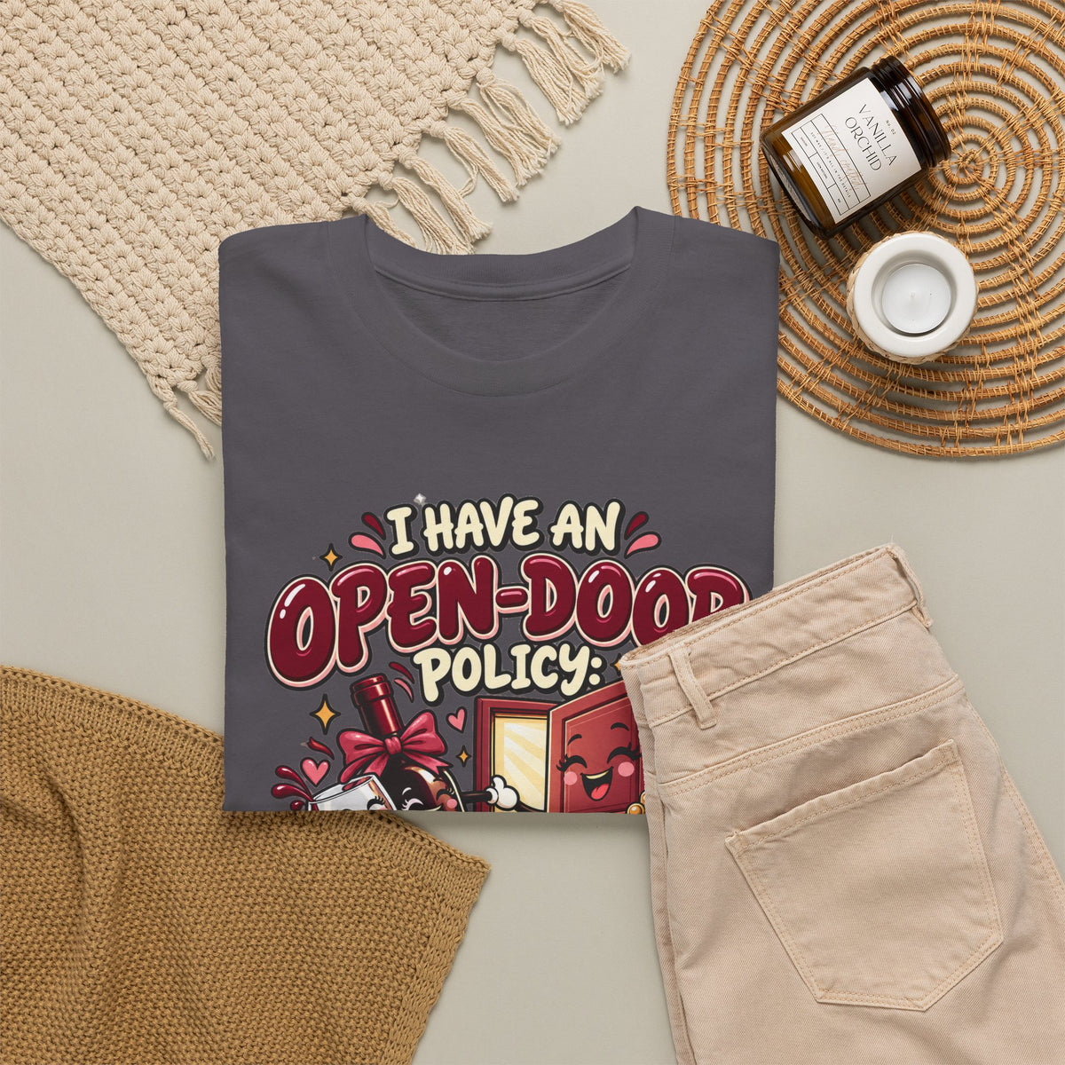 Open-Door Policy Wine Lover T-Shirt