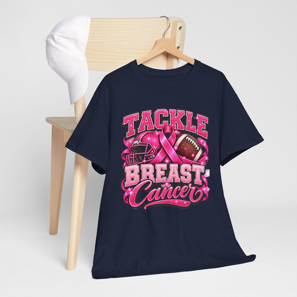T-Shirt — "Tackle Breast Cancer" Pink Football Awareness Tee