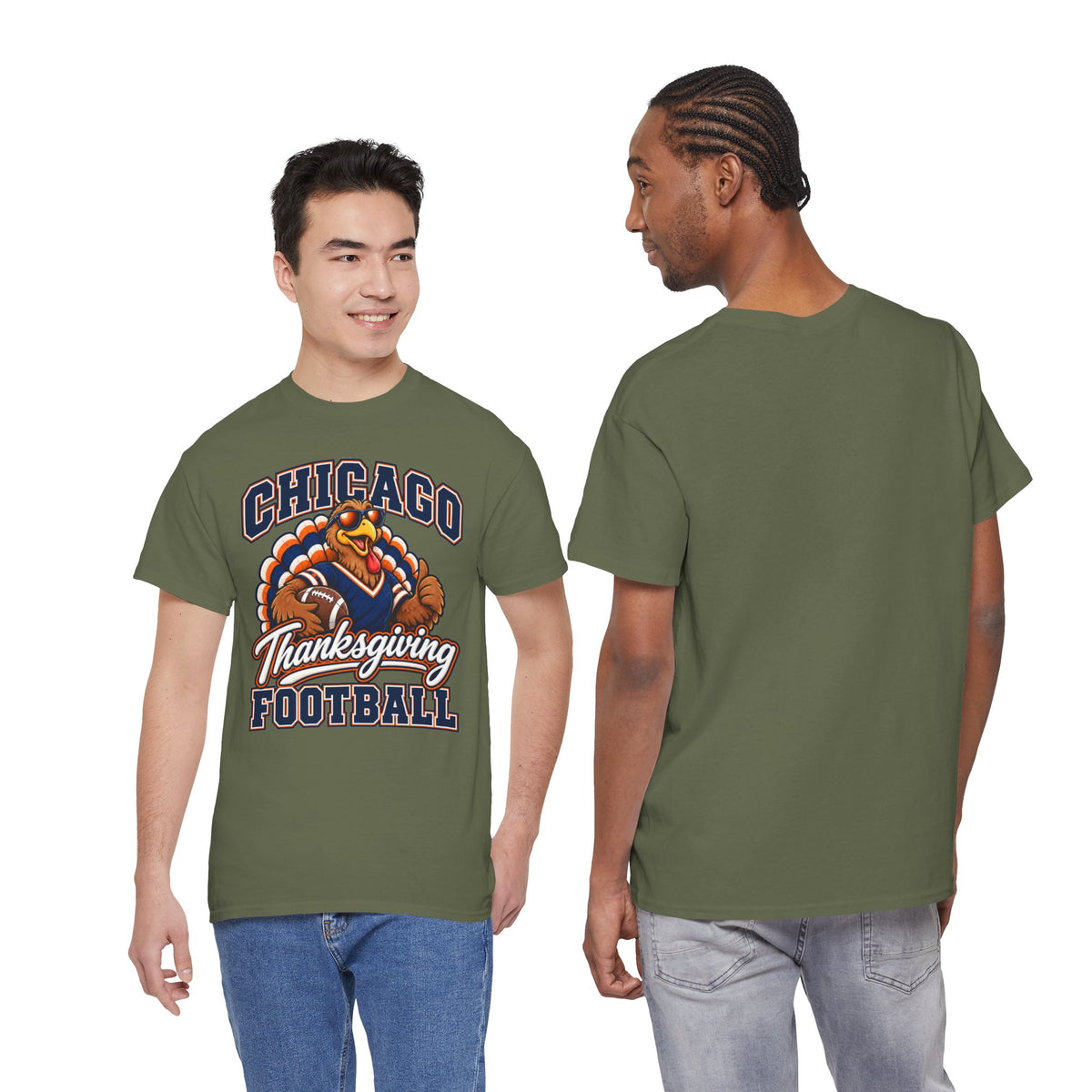 Chicago Thanksgiving Football T-Shirt — Turkey Mascot Game Day Tee