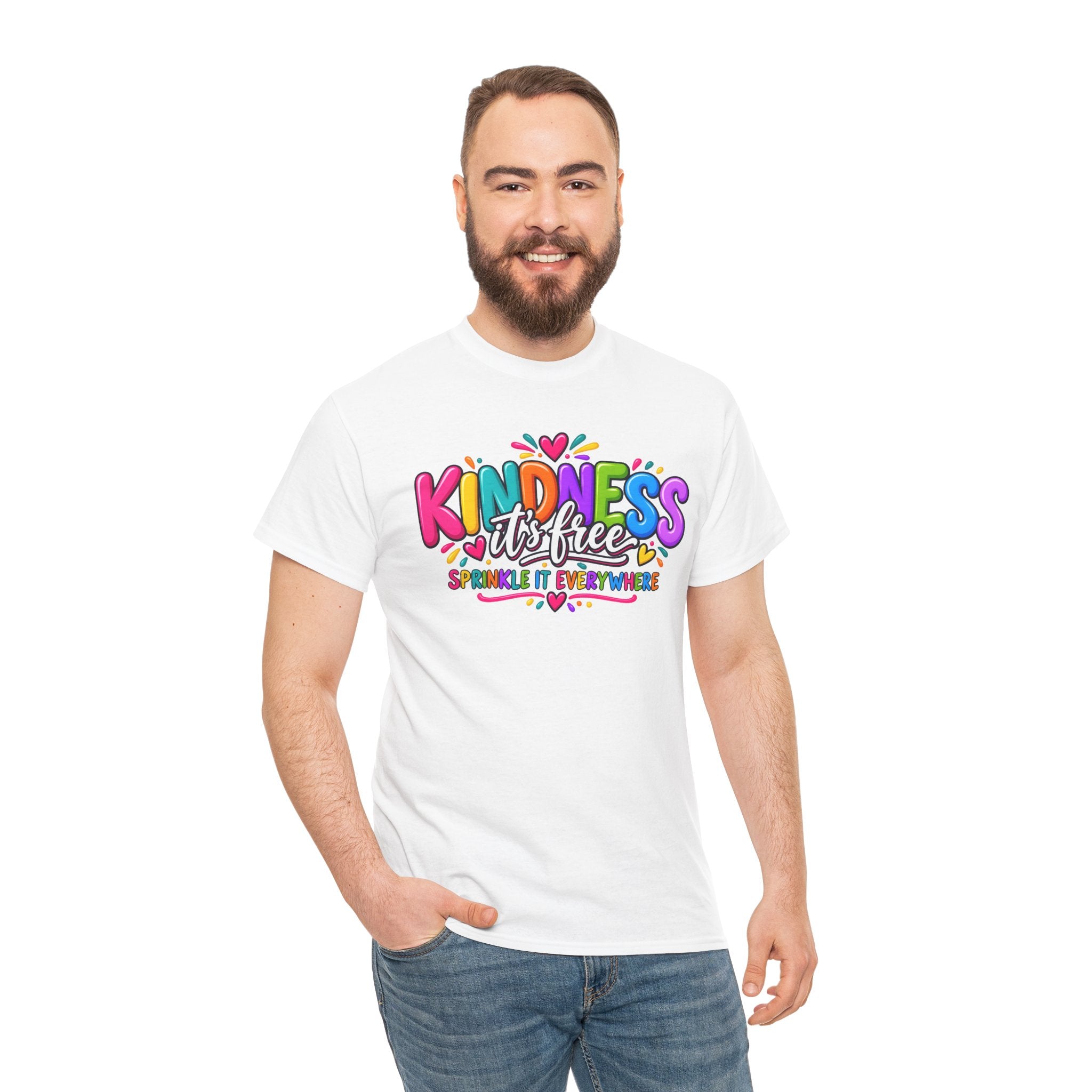 Kindness Is Free Rainbow Tee — Cute Positive Message T-Shirt