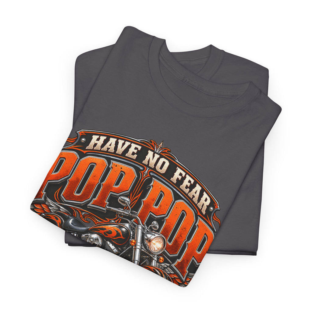 Pop Pop Is Here Motorcycle Dad T-Shirt