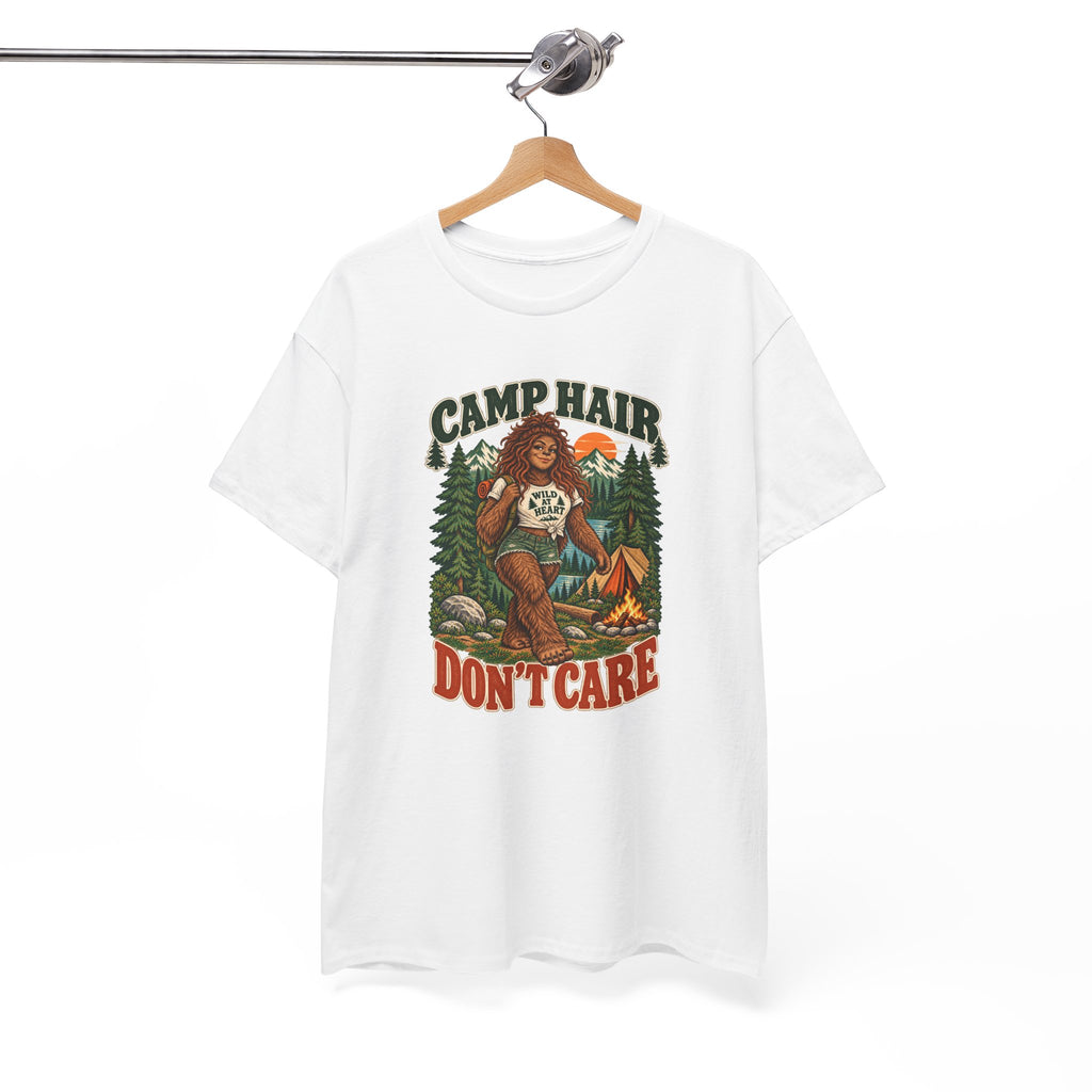Camp Hair Don't Care T-Shirt — Retro Camping Graphic Tee