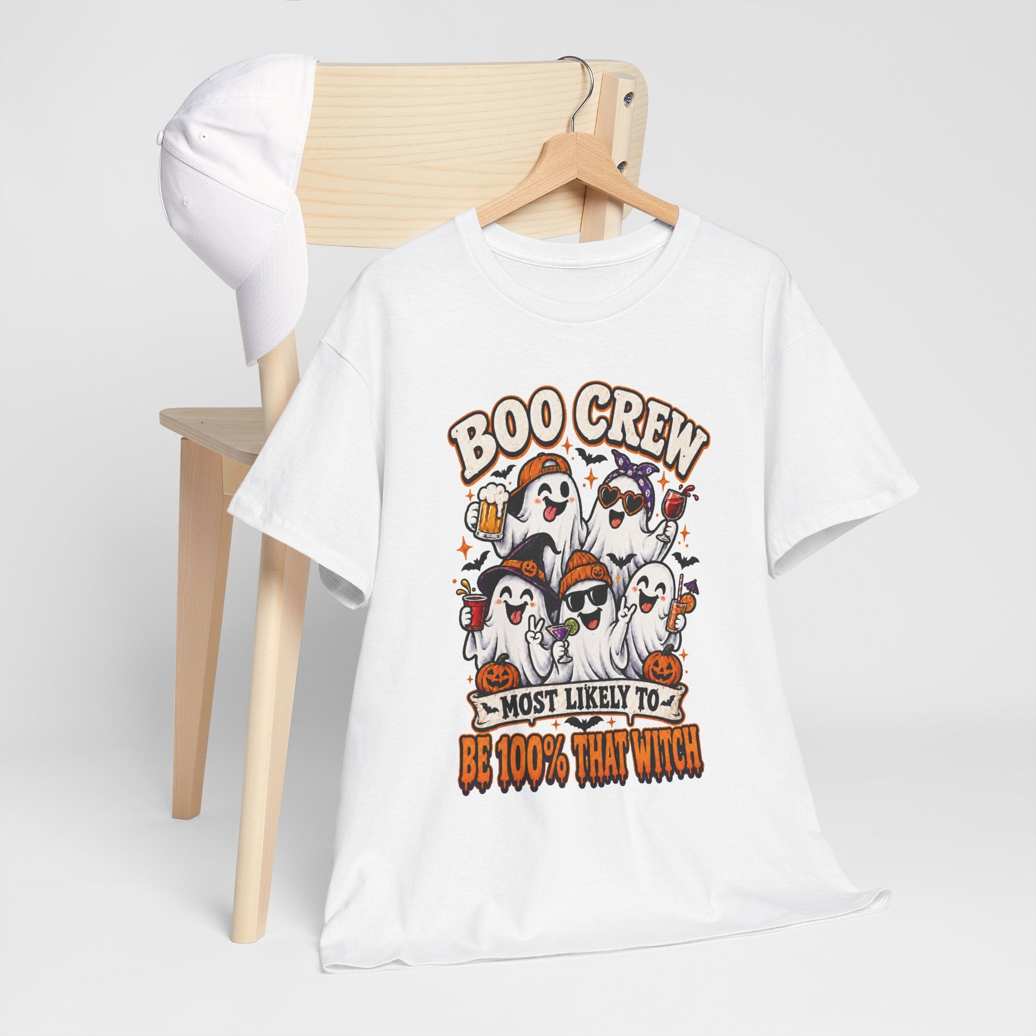 Boo Crew Halloween T-Shirt – "Most Likely To Be 100% That Witch" Ghosts Tee