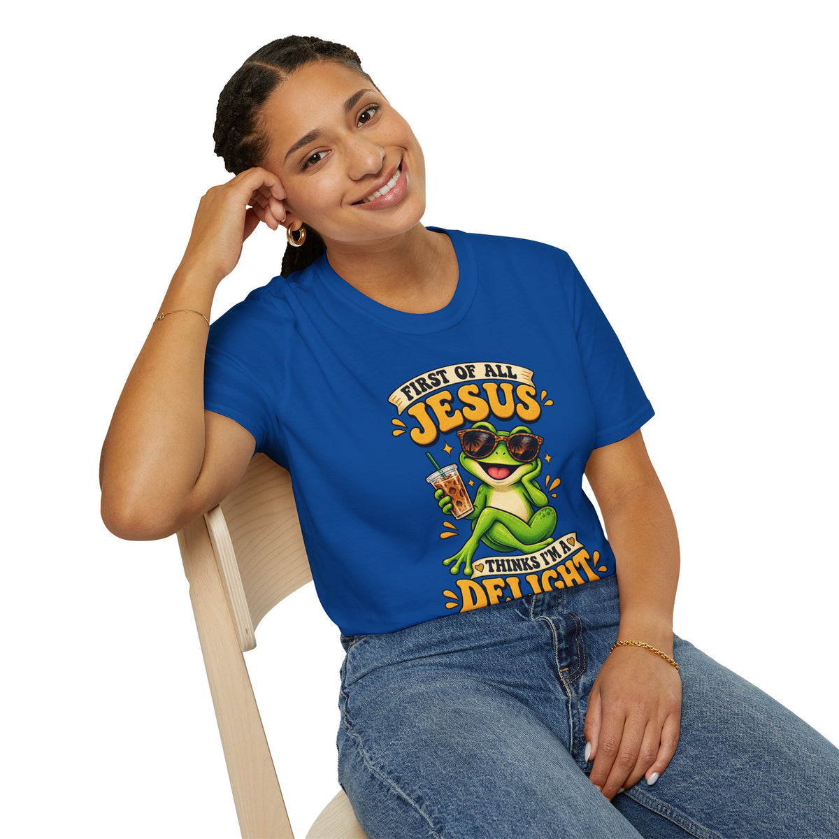 Jesus Frog T-Shirt — "First of All Jesus" Cute Frog Christian Tee