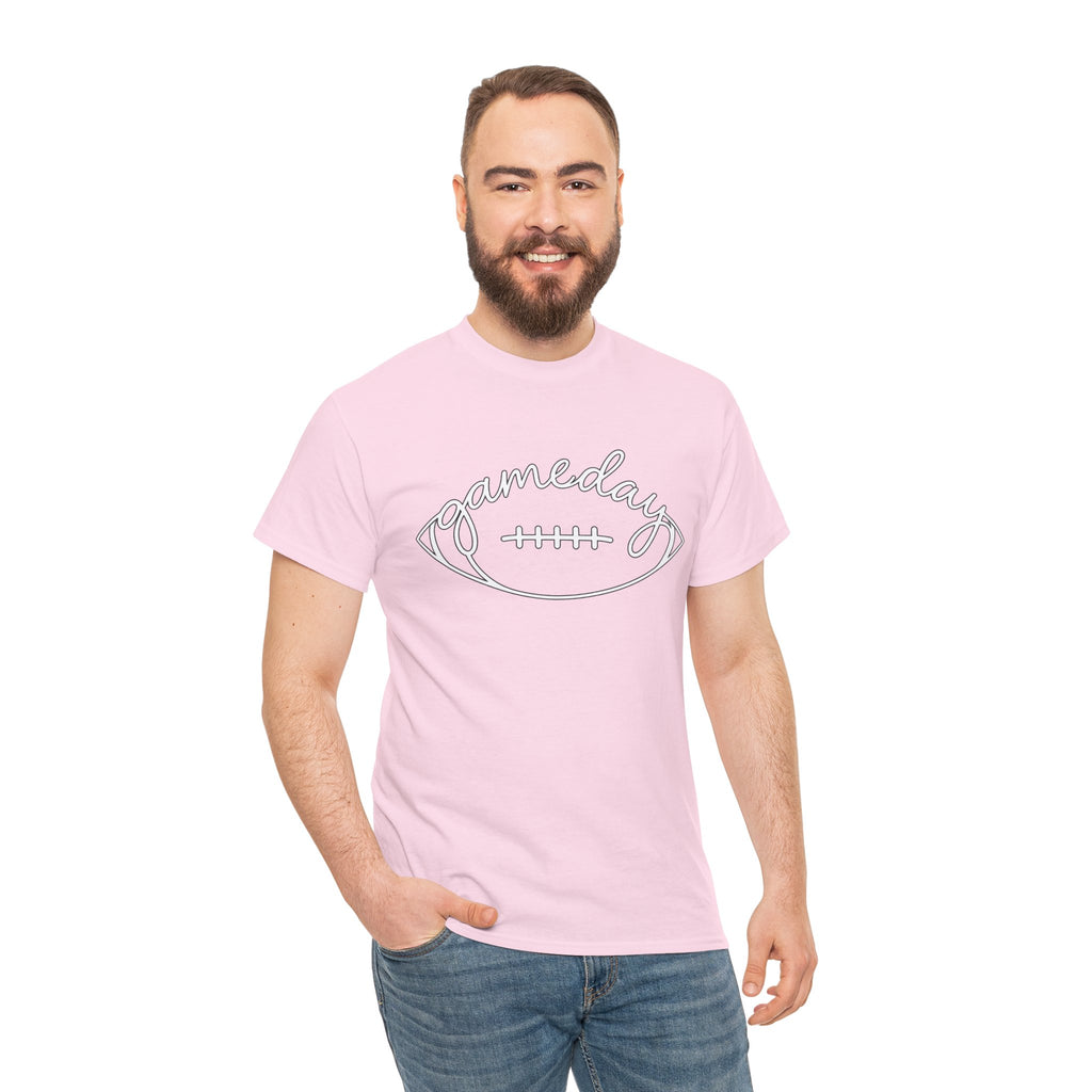Gameday Football Tee — 'gameday' Script Football Graphic T-Shirt
