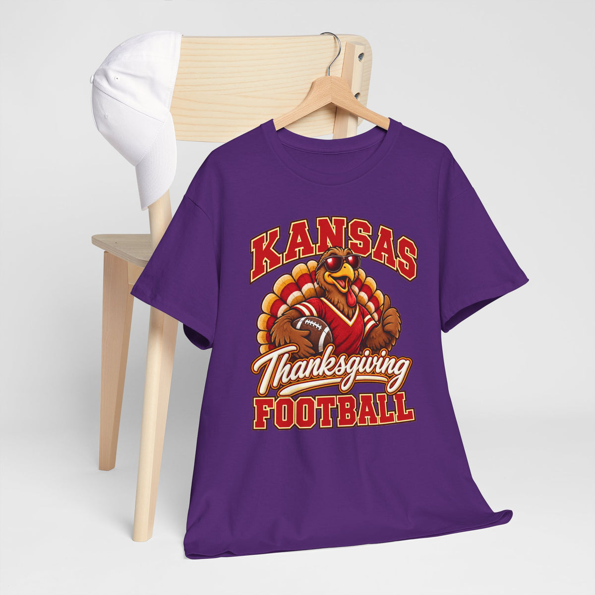 Kansas Thanksgiving Football T‑Shirt — Turkey Mascot Holiday Game Tee