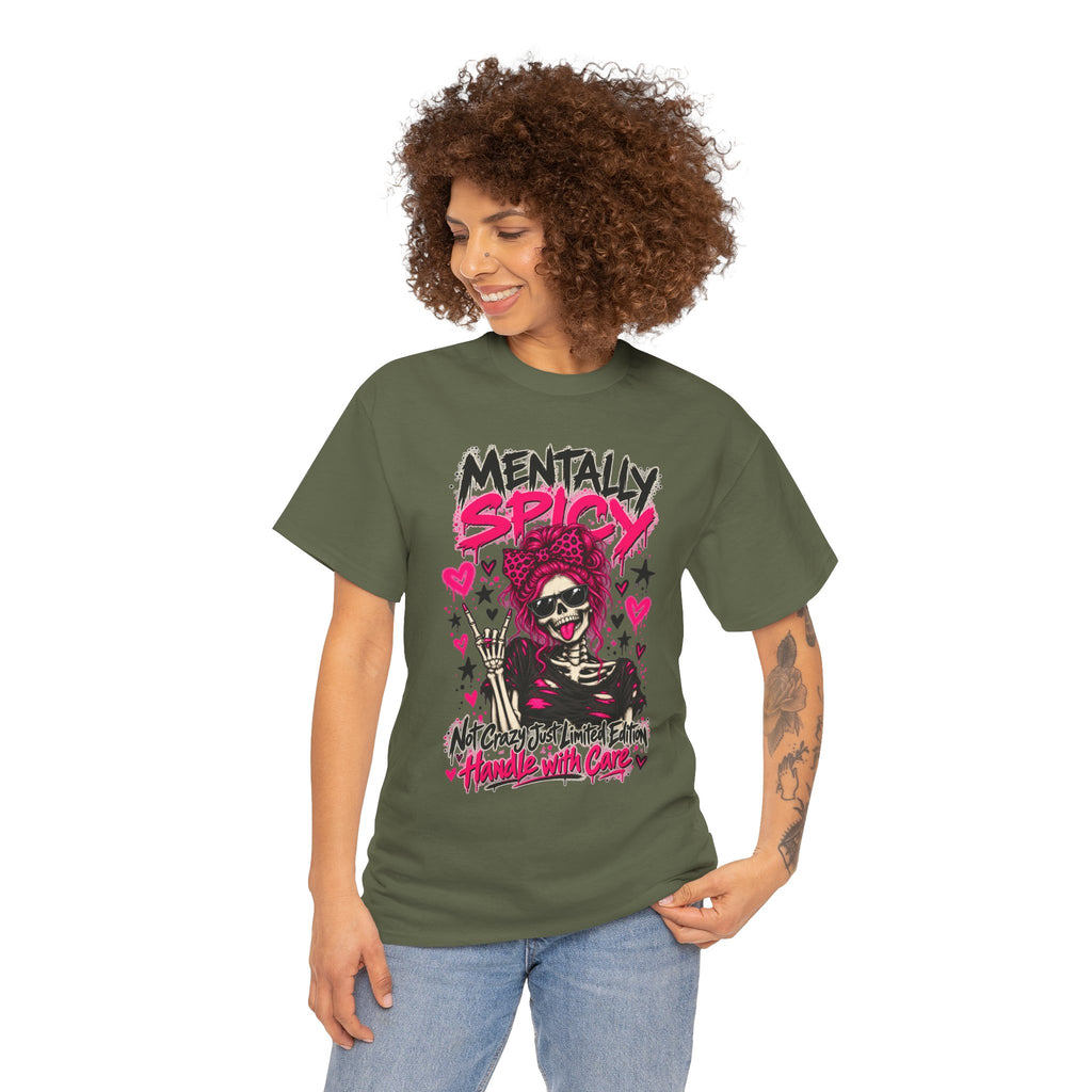 Mentally Spicy Skeleton Graphic T-Shirt