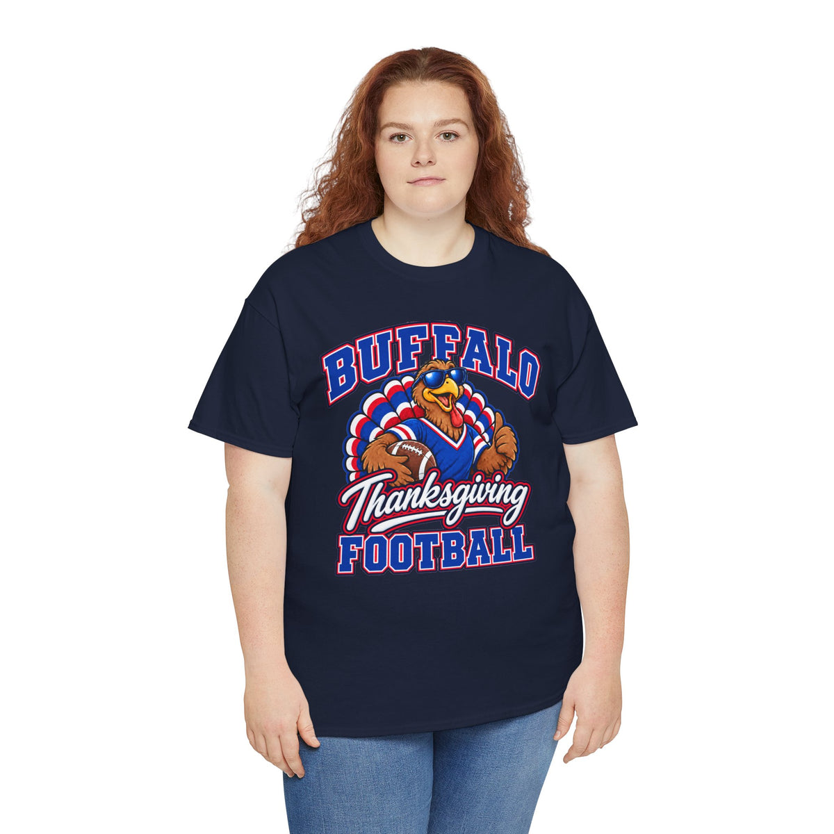 Buffalo Thanksgiving Football T-Shirt — Turkey Mascot Game Day Tee