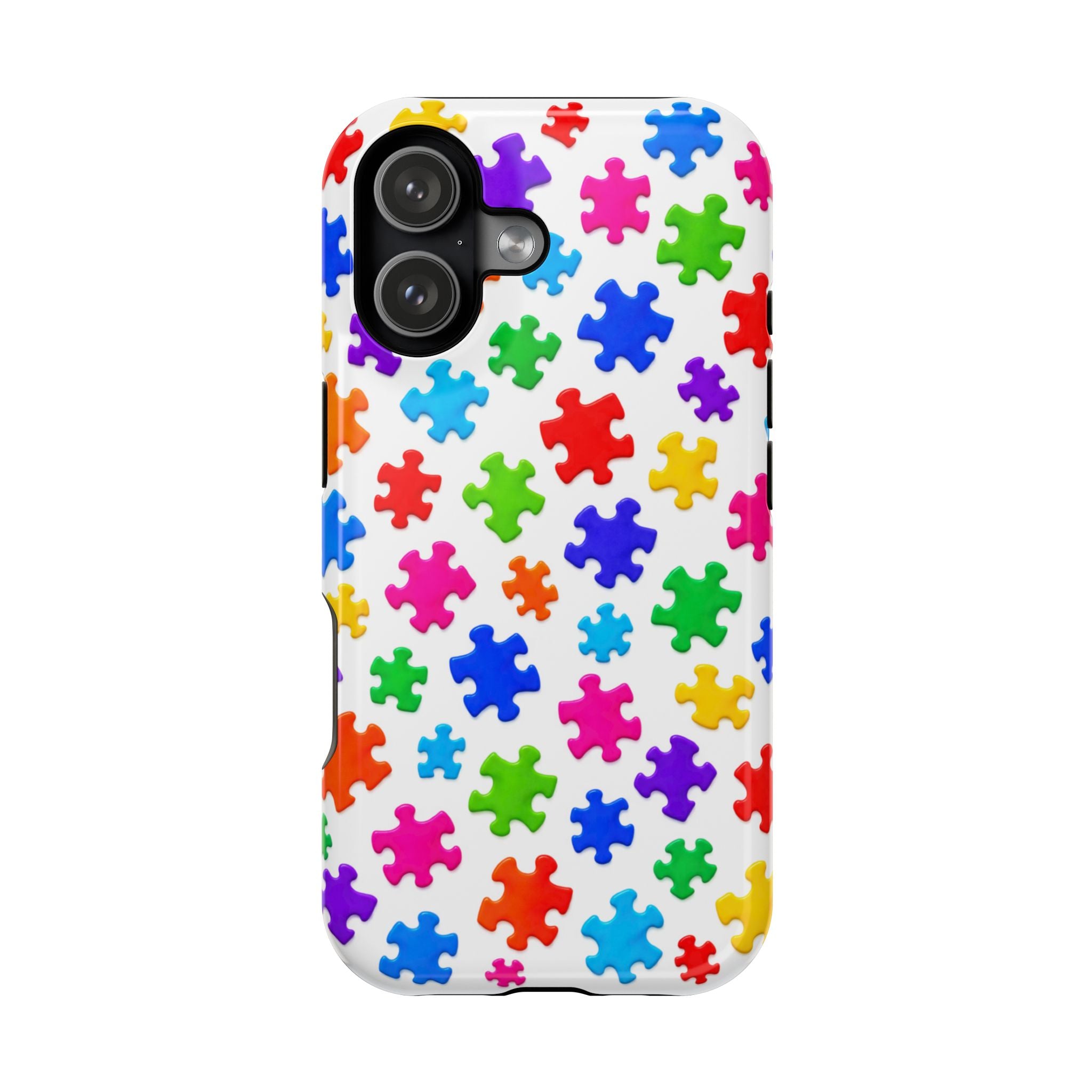 Autism Puzzle Pattern Magnetic Impact-Resistant Phone Case