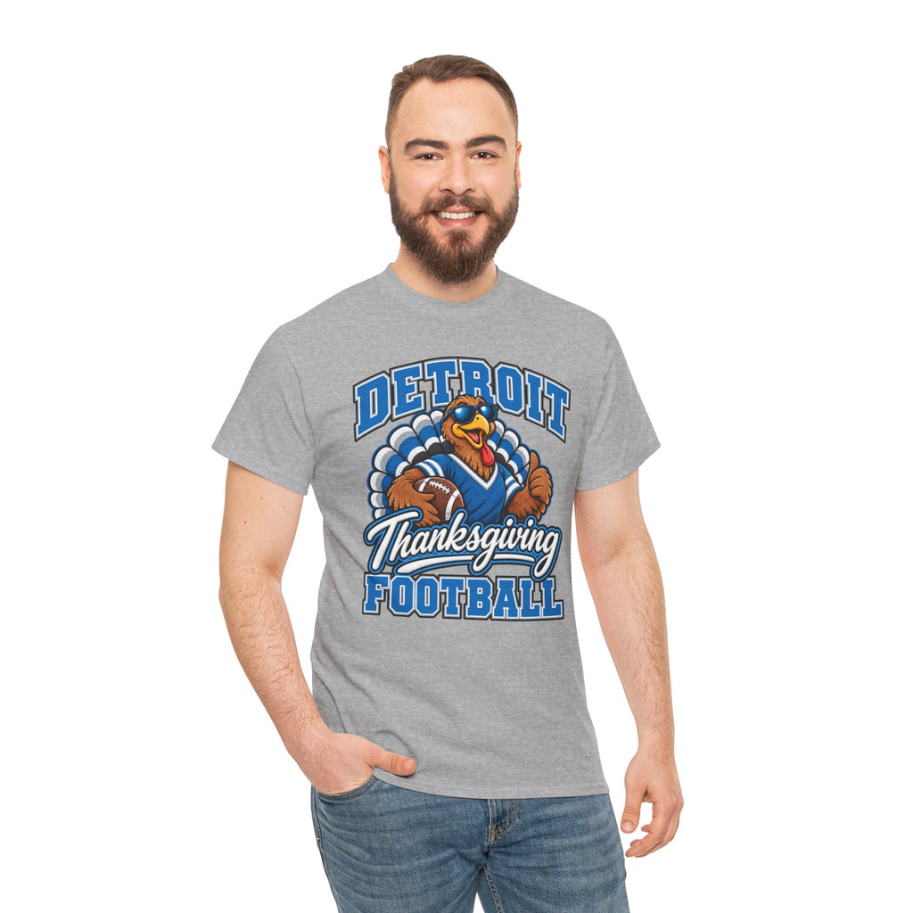 Detroit Thanksgiving Football Tee — Turkey Mascot Game Day Shirt