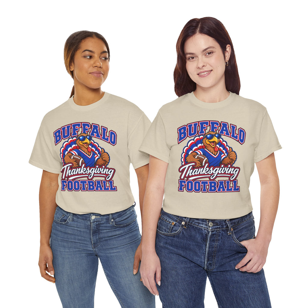 Buffalo Thanksgiving Football T-Shirt — Turkey Mascot Game Day Tee