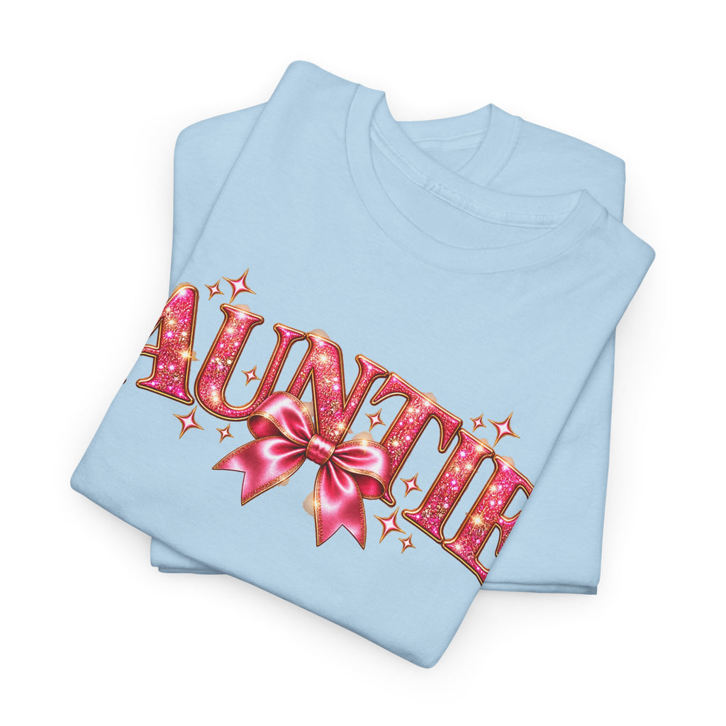 Auntie Graphic T-Shirt | Pink Bow Design