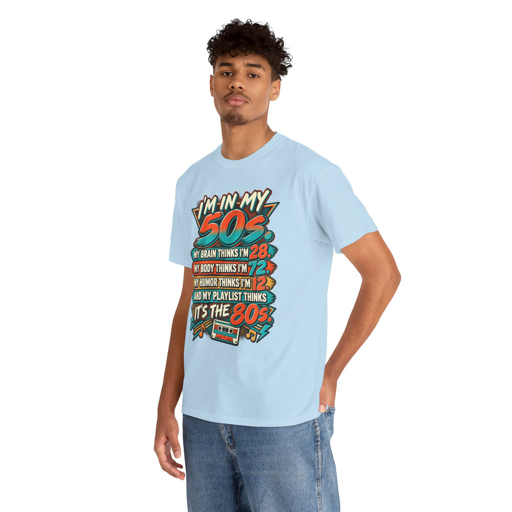 Retro 50s Birthday T‑Shirt — "I'm in My 50s" 80s Playlist Cassette Tee