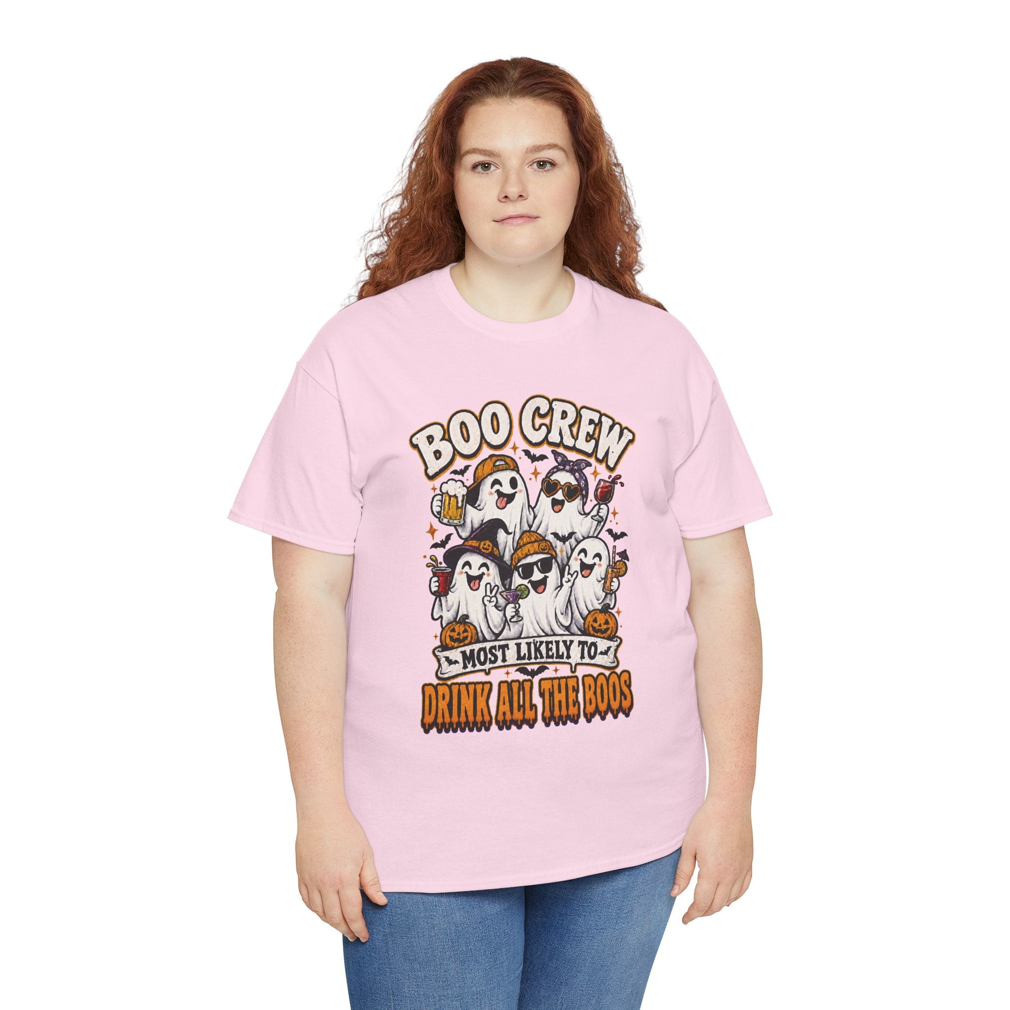 Boo Crew Halloween Tee — “Most Likely To Drink All The Boos” Ghost Party Shirt