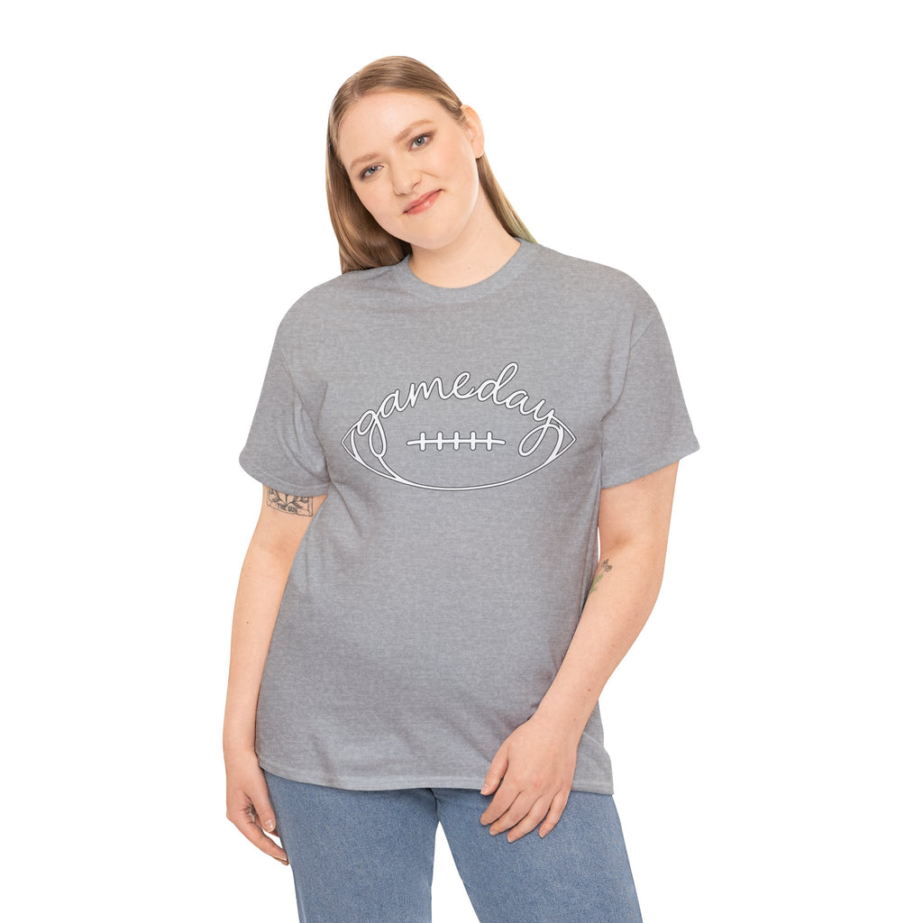 Gameday Football Tee — 'gameday' Script Football Graphic T-Shirt
