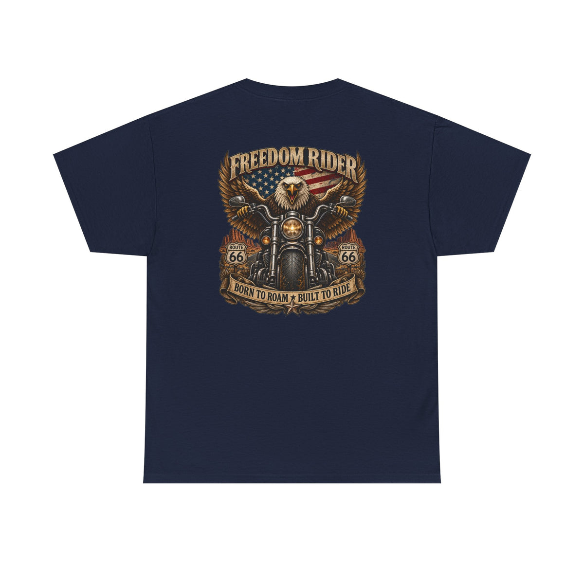 Freedom Rider Motorcycle T‑Shirt — Born to Roam Vintage Biker Tee