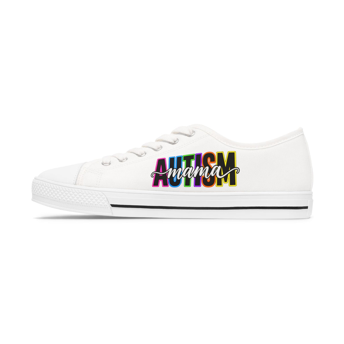 Low Top Sneakers — "Autism Mama" Multicolor Graphic