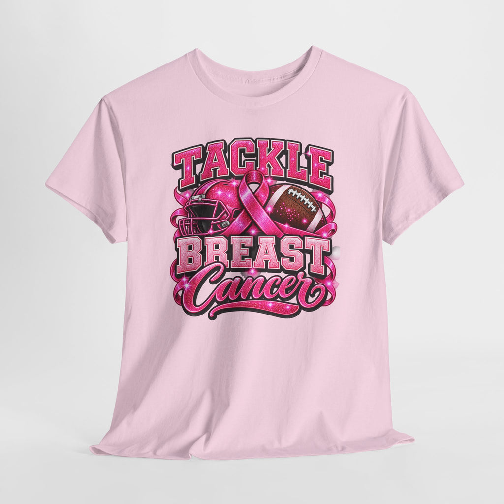 T-Shirt — "Tackle Breast Cancer" Pink Football Awareness Tee