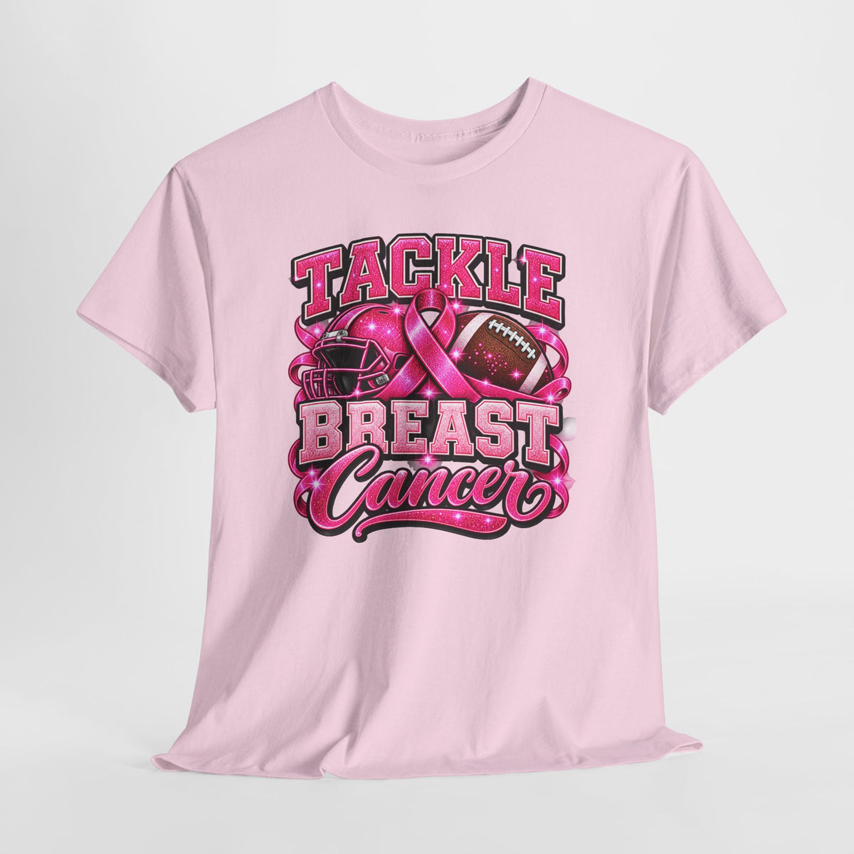 T-Shirt — "Tackle Breast Cancer" Pink Football Awareness Tee