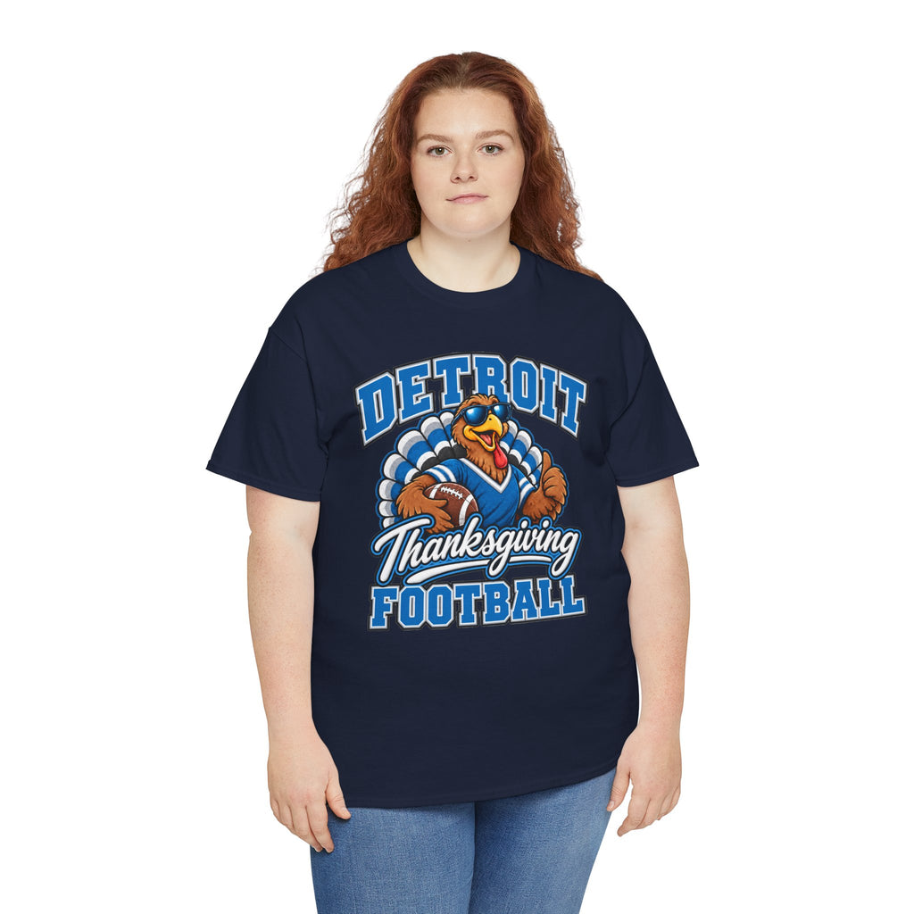 Detroit Thanksgiving Football Tee — Turkey Mascot Game Day Shirt