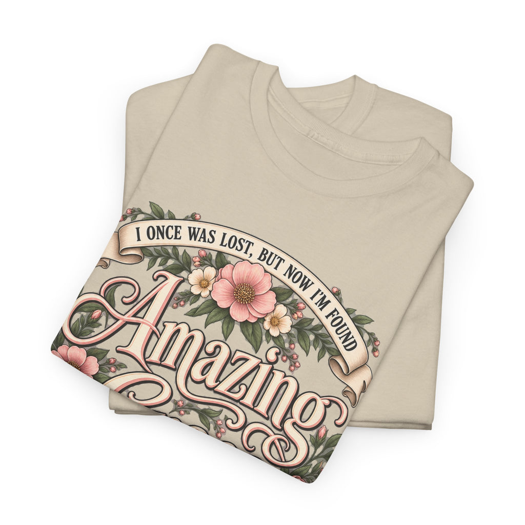 Amazing Grace Floral T-Shirt — Vintage Christian Faith Tee