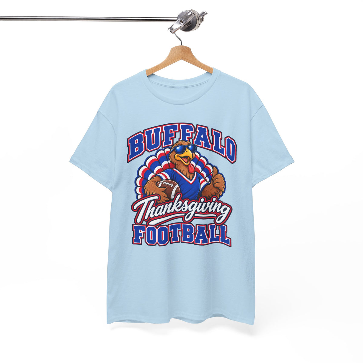 Buffalo Thanksgiving Football T-Shirt — Turkey Mascot Game Day Tee