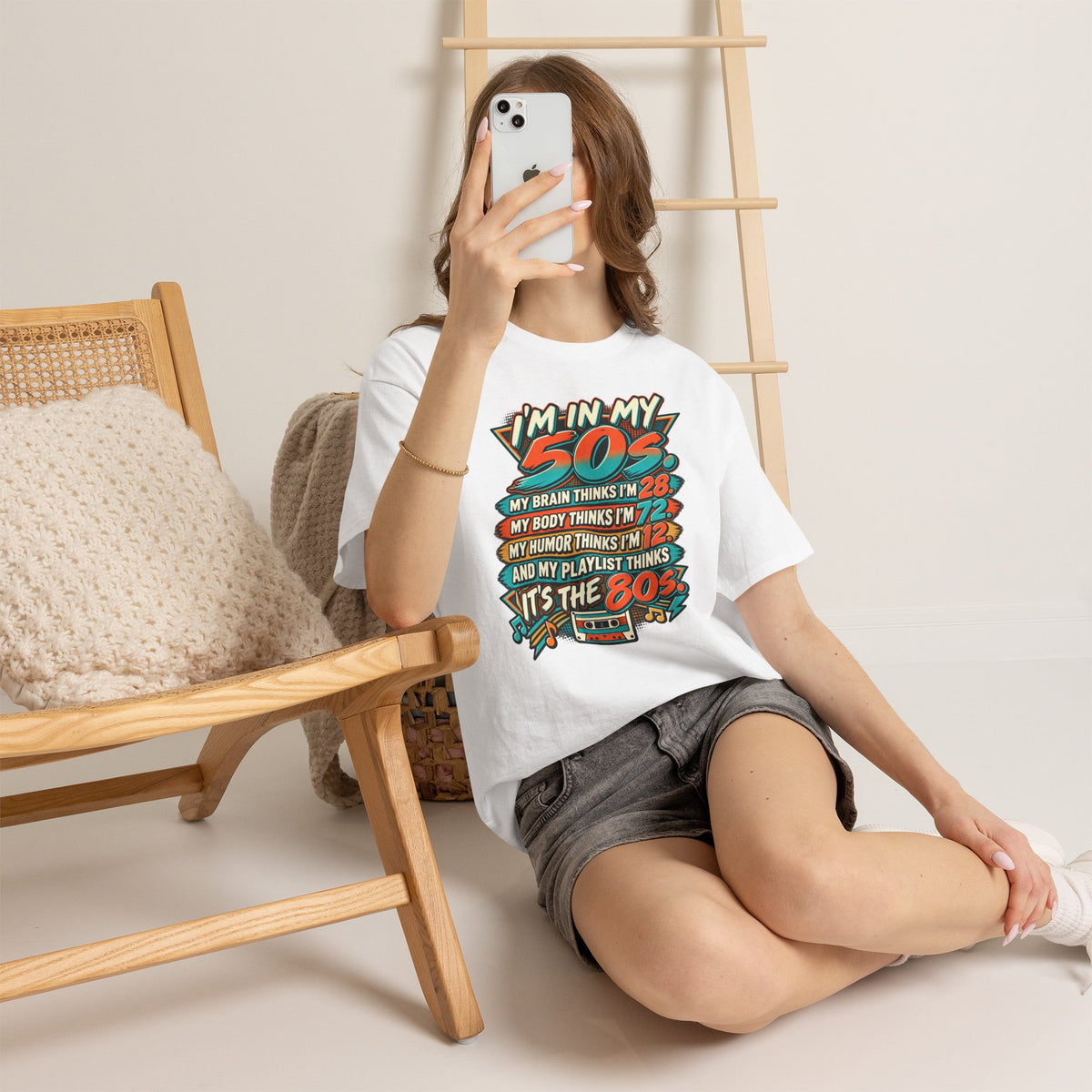 Retro 50s Birthday T‑Shirt — "I'm in My 50s" 80s Playlist Cassette Tee