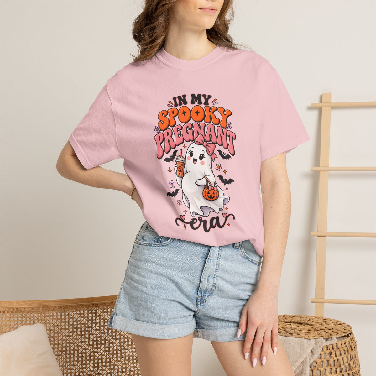 Pregnant Halloween T-Shirt — "In My Spooky Pregnant Era" Cute Ghost Maternity Tee